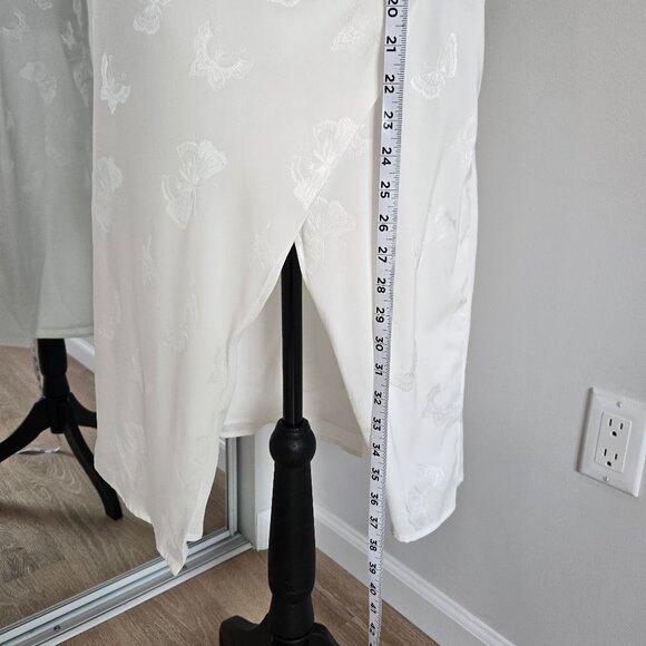 Lulus Wishing on Love White Satin Jacquard Midi Dress Small New With Tags $69 - Picture 6 of 15